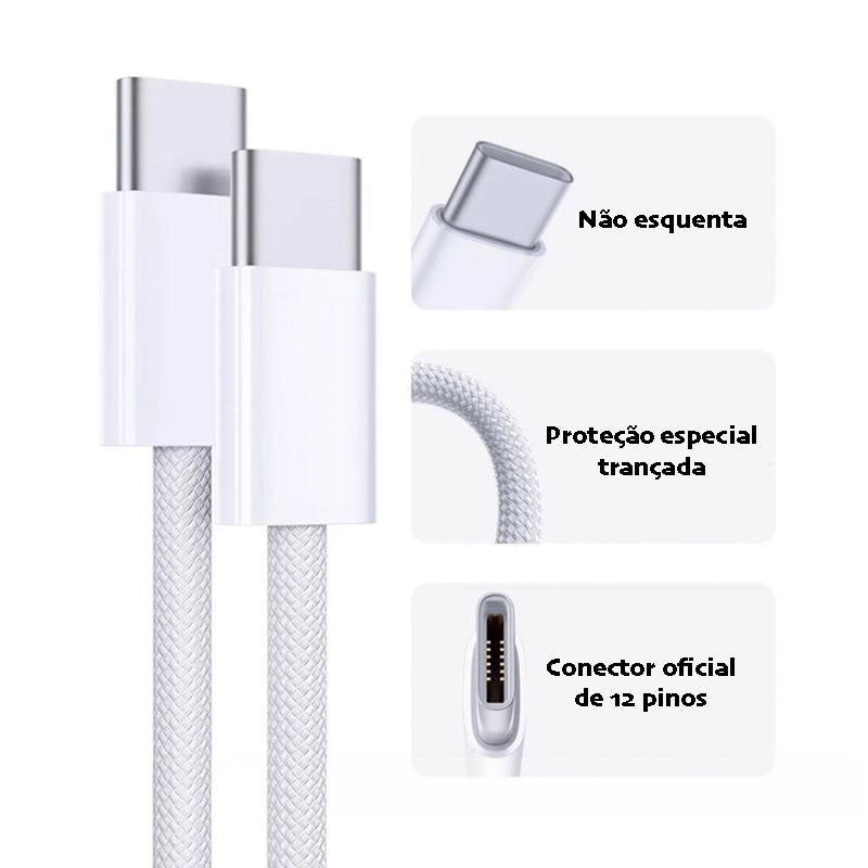 Cabo Type C para C – Carregamento ultra rápido (turbo) para iPhone