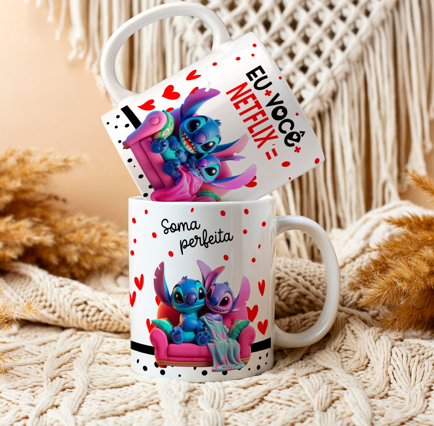 Kit Caneca dia dos namorados + chocolate + caixinha + laço