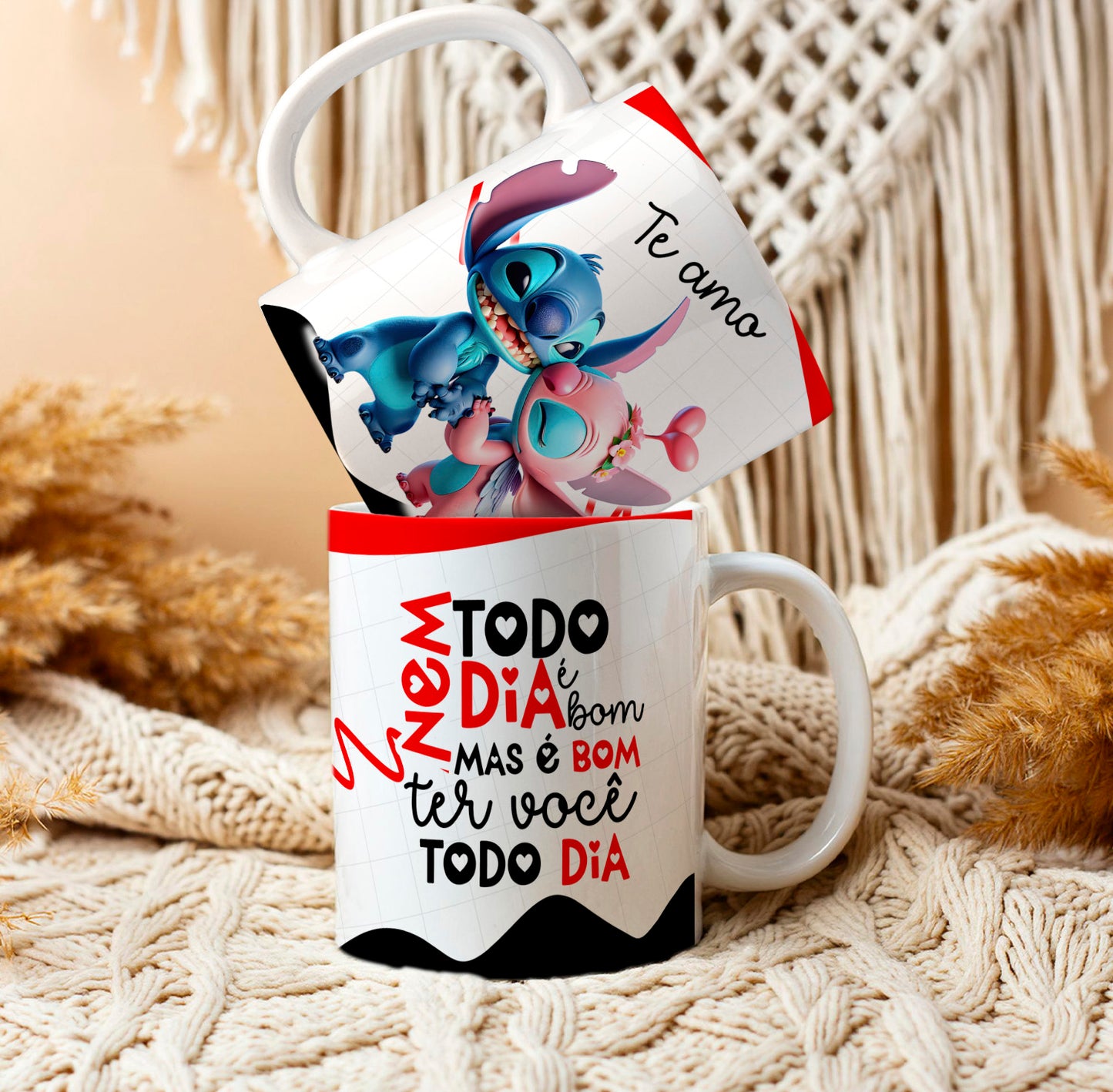 Kit Caneca dia dos namorados + chocolate + caixinha + laço