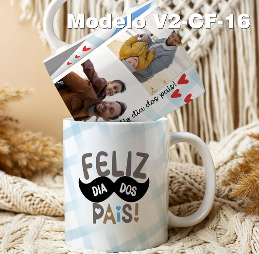 Kit Caneca dia dos Pais Personalizada + sua foto +  laço (Monte seu Kit)
